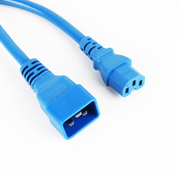 Câble d'alimentation de couleur bleue haute tension IEC 320 C20 ST3 vers connecteur femelle IEC 320 C14