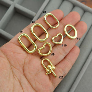 ห่วงล็อกตะขอก้ามปูชุบทองรูปวงรีแหวนประตูแบบกดสปริงรูปหัวใจสำหรับเครื่องประดับแบบทำมือสร้อยข้อมือสร้อยคอ - Product Image 2