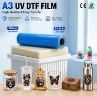Qinyu 100 feuilles A3 Film DTF UV AB PET 100µm à faible transfert de chaleur pour gobelets