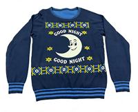 Pull en tricot à imprimé lune souriante fantaisie, 100 % acrylique, chaud pour l'hiver, anti-boulochage, respirant, pour femmes et hommes, idéal pour les soirées pyjama