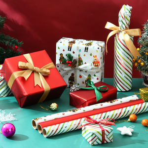 Wholesale 80gsm Metallic <b>Christmas</b> <b>Wrapping</b> <b>Paper</b> Roll 43*300cm Custom <b>Luxury</b> Gift Packaging - Product Image 1