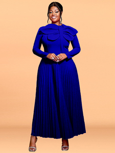 AM050803 Elegante <span class=keywords><strong>Abito</strong></span> da Chiesa Verde a Maniche Lunghe con Design a Libellula e Plissettatura a Linea A <span class=keywords><strong>per</strong></span> <span class=keywords><strong>Natale</strong></span> - Product Image 3