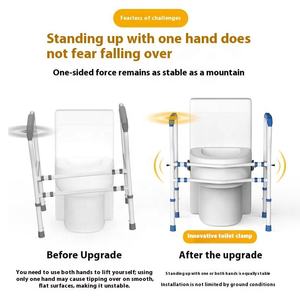 Elderly <strong>Mobility</strong> Aids Adjustable 150kg Capacity Powder Coated Bathroom Toilet Safety Rail Tool-free Rehabilitation Therapy - Product Image 3