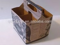 Paquete de 4 Papel Kraft liso personalizado, portador de cartón corrugado, plantilla de soporte para tazas de café de 4 Vasos de pinta
