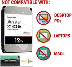 Ultrastar DC Hc520 Huh7212al4200 12 To SSD 7200 tr/min SATA 3.0 6 Gbit/s 4K NISE 3,5 pouces Hélium Neuf 7,0 ms de recherche moyenne - Product Image 2