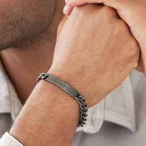 <span class=keywords><strong>Bracelet</strong></span> de bijouterie avec nom personnalisé Bijouterie en acier inoxydable Bijouterie <span class=keywords><strong>Bts</strong></span> en argent mat 18 carats <span class=keywords><strong>Bracelet</strong></span> de chaîne gourmette personnalisé pour homme - Product Image 5