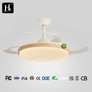 Ventilateur de plafond moderne simple ultra-fin pour chambre à coucher, couleur bois de noyer haut de gamme, nouveau style chinois silencieux - Product Image 3