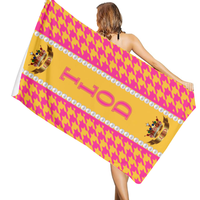 Serviette de plage personnalisée TOP LADIES OF DISTINCTION TLOD, design moderne, tissu doux, idéale pour les vacances d'été