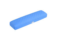 Coffret à bijoux rectangulaire matelassé en cuir PU bleu moderne et luxueux, étui cousu pour cadeaux de mariage et occasions spéciales