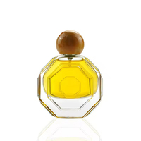 Flacon de parfum en verre vide 50 ml, transparent, imprimé, forme unique, élégant, avec pompe pulvérisatrice et couvercle – Échantillon gratuit pour la vente en gros
