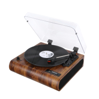 Tourne-disque en vinyle à 3 vitesses avec couvercle anti-poussière, vente en gros