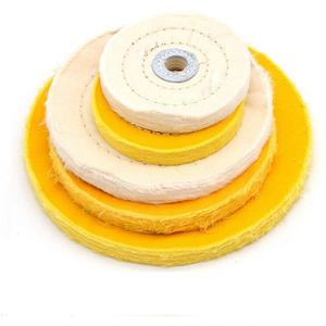 Rueda pulidora amarilla de tela de pelusa de algodón de 3 "/4"/5 "/6"/7 "/10" para joyería de oro, de <span class=keywords><strong>madera</strong></span> y herramientas abrasivas Metal, rueda de pulido - Product Image 1