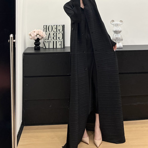 <span class=keywords><strong>Abito</strong></span> <span class=keywords><strong>Lungo</strong></span> Plissettato Casual da Donna Miyake, Vestito Multifunzionale Autunnale con Fibbia, Abaya con Chiusura a Chiodo - Product Image 3
