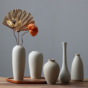 Vases décoratifs en céramique en gros – Ornements modernes en poterie rustique, brûlés, pour la maison, le gîte, le mariage, style zen chinois - Product Image 1