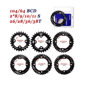 Plateau de pédalier Prowheel 104BCD 64BCD 26T 36T 28T 38T pour <span class=keywords><strong>VTT</strong></span>, double vitesse, <span class=keywords><strong>couronne</strong></span> de vélo - Product Image 1