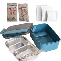 Boîte repas auto-chauffante en acier inoxydable OEM avec pack de chauffage sans flamme