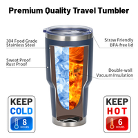 Mug à café isotherme à double paroi en acier inoxydable de 30 oz avec revêtement en céramique sans BPA, tasse de bureau pour cadeau d'affaires
