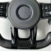 Volant Mercedes Benz en cuir perforé en fibre de carbone personnalisé pour AMG, compatible avec W177 W213 W206 W205 W214 C257 W222 W223