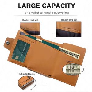 Cartera Bifold Delgada para Hombre con Cierre de Cremallera, Bolsillo para Monedas, Ventana para Identificación, Bloqueo RFID y Espacio para Tarjetas de Crédito en el Bolsillo Frontal - Product Image 4