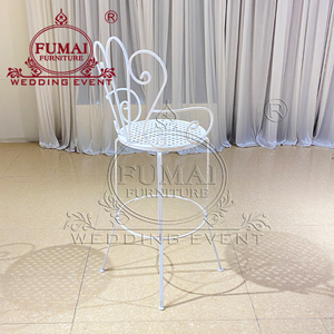 FUMAI FURNITURE White Metal <b>Bar</b> Chair European Style Fixed Armrest Modern Design for Home <b>Bar</b> Commercial Use - Product Image 2