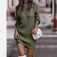 Vente en gros Pull à col roulé pour dames hiver longue robe pull en tricot pour femmes vêtements pour femmes
