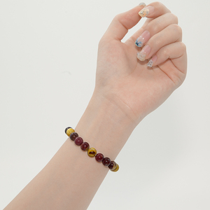 Unisex 8mm Natural Polish Mookaite Jasper Semi-Precious Gemstones Healing Crystal Round Beads <strong>Stretch</strong> <strong>Bracelet</strong> - Product Image 3