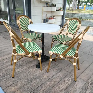 Chaises de rotin de bistrot de style français d'hôtel de café chaise de jardin de patio extérieur chaise de salle à manger de restaurant de terrasse