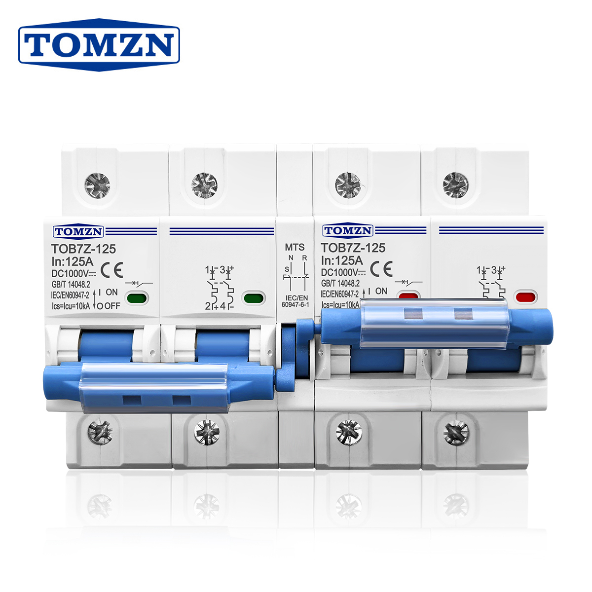 Ma-chan　2点セット TOMZN 125A 2P Plus 2P DC MTS Dual Power Manual Transfer Switch for
