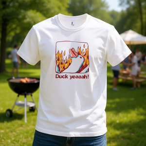 Camiseta Fire Duck Yeah, camiseta promocional con estampado gráfico blanco - Product Image 3