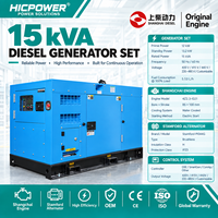 Groupe électrogène diesel 15 kVA 12 kW CE OEM, moteur Shangchai, vente en gros, alimentation de secours industrielle, usage hôtelier et agricole