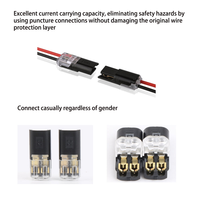 Terminal Blok Sambungan Cepat D2 untuk Kabel Listrik, Konektor Kabel Lampu LED 2-Pin, Dapat Dicolokkan, Tanpa Pengupasan, 250V IP20, Tembaga