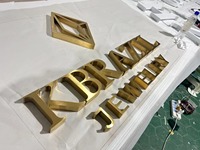 Logo d'entreprise 3D personnalisé en acier inoxydable et en laiton, lettres métalliques LED, lavable, alimenté par énergie solaire, grand/medium/petit panneau d'entreprise