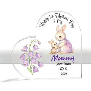Recuerdos Personalizados para Fiestas, Regalos para Baby Shower, Recuerdos para Invitados, Regalos para el Primer Día de la Madre, Bloque Acrílico con Forma de Corazón, Regalo para el Día de la Madre - Product Image 2