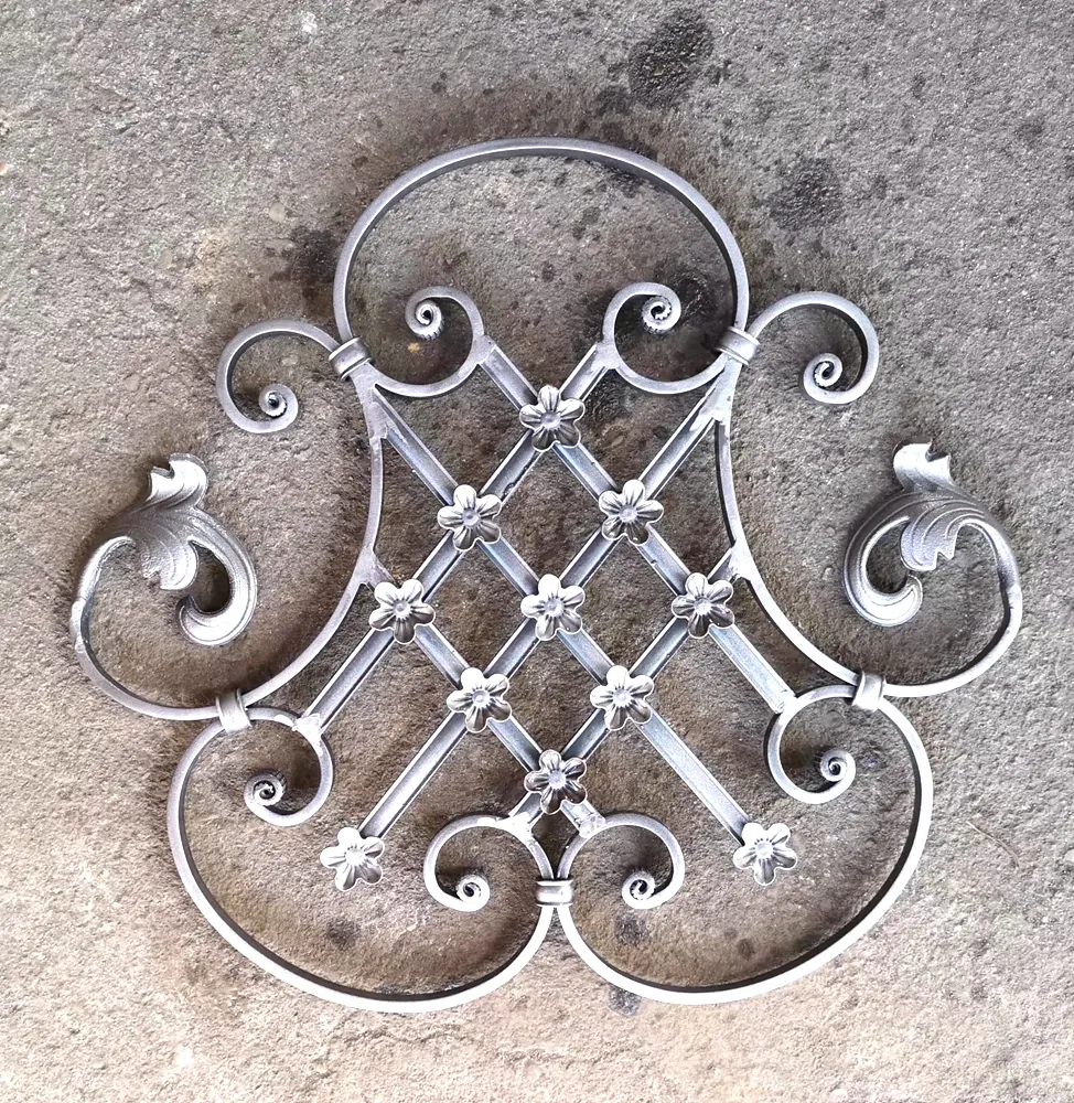 OUYA-puerta de jardín de hierro forjado, Rosettes ornamentales, segunda mano