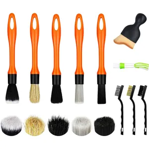 Super Clean Detailing Car Brush Set Auto Detailing Brush Outils de nettoyage pour les kits de brosses de lavage de voiture