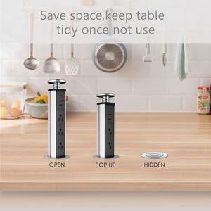 PULL POP up 3 AC США розетка 2 USB-порта для зарядки настольные розетки столешницы кухонные всплывающие розетки - Product Image 4