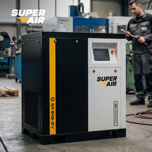 เครื่องอัดอากาศแบบพกพา Super Air PMVF Screw 7.5KW 10HP 220V พร้อมระบบอบแห้ง สำหรับงานตกแต่งและซ่อมแซมยานยนต์ - Product Image 1