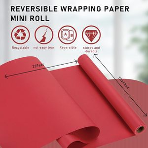 Yarcony Kraft Gift <b>Wrapping</b> <b>Paper</b> Roll Red 17 In X 33 Ft Recyclable Solid Color Craft <b>Paper</b> For Packaging Art Craft - Product Image 6