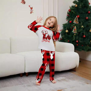 Erwachsene individuell bedruckte Kinder pyjamas Sets Langarm atmungsaktive Polyester Terry Nachtwäsche Family Matching Pyjamas 1-12 Jahre alt - Product Image 4
