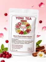 Tisane de bien-être aux fleurs de canneberge naturelle pour femmes, 120g, mélange de plantes pures pour le confort menstruel et l'apaisement de l'humeur, sachets de thé triangulaires