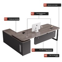 Vente chaude Moderne Minimaliste Grand Bureau Exécutif Bureau En Bois Écologique Smart Dissipation Thermique Accessoires Durable