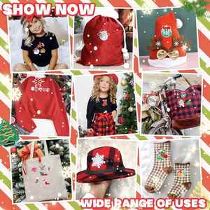 Parches de Chenilla Termoadhesivos Personalizados al por Mayor con Diseños de Galleta de Jengibre, Grinch, Papá Noel y Árbol de Navidad - Product Image 6