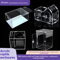 Boîte en acrylique pour reptiles, boîte d'élevage pour araignées, lézards, geckos, petit réservoir écologique, boîte de présentation transparente pour reptiles