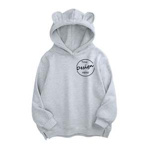 Sudadera de algodón de Color sólido con estampado en relieve de invierno, ropa de calle, Sudadera con capucha, Sudadera con capucha, sudaderas con orejas de oso bonitas para mujer - Product Image 6