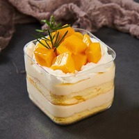 Boîte alimentaire carrée recyclable en PS, boîte en plastique transparente avec logo personnalisé, boîte à mousse, boîte à gâteau, boîte de présentation pour fruits secs