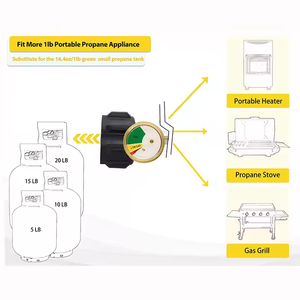 <span class=keywords><strong>Adaptateur</strong></span> de propane tressé en acier inoxydable de 6 pieds avec tête en cuivre à surface lisse convertisseur de jauge de 1-20 lb pour réservoir QCC1 LP - Product Image 3