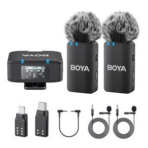 Boya boyamic Clip-on mic không dây Lavalier ve áo <span class=keywords><strong>Microphone</strong></span> cho điện thoại thông minh máy ảnh Live Streaming vlog - Product Image 1