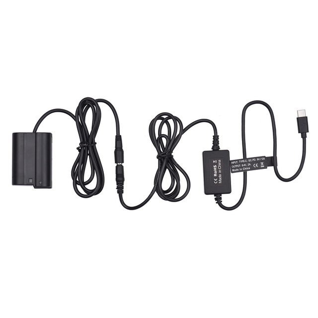 PD USB Type-C Cable to EP-5B Dummy Battery DC Coupler EN-EL15 Replacement for Nikon Z7 Z6 D800 D850 D810 D7200 D7100 Cameras