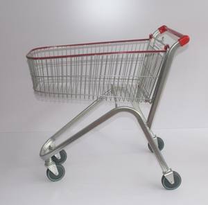 Carrello a mano in metallo per supermercato a gamba alta con fondo alto - Product Image 3