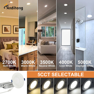 13 Wát 5cct ETL FCC Wafer thiết kế hiện đại chiếu sáng nhà 6 inch <span class=keywords><strong>Dimmable</strong></span> Slim Bảng điều chỉnh <span class=keywords><strong>Led</strong></span> canless Downlight với hộp nối - Product Image 3